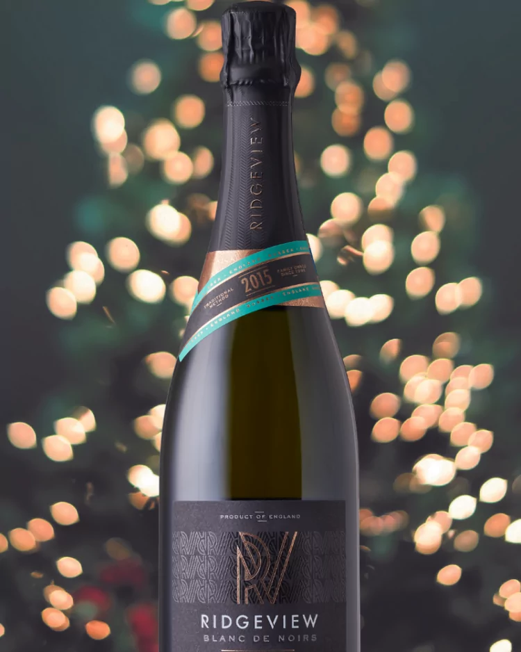Ridgeview Blanc de Noirs, English Sparkling Wine at Christmas